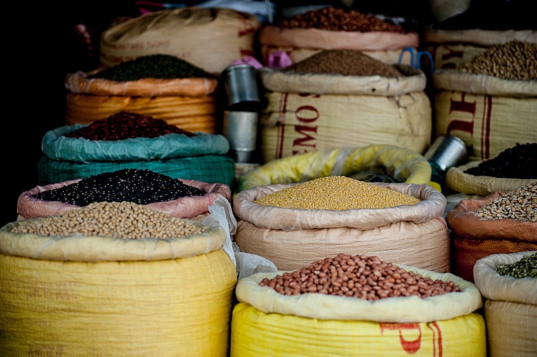 Bulk beans and spices representing Naomi Foods Global food ingredient sourcing